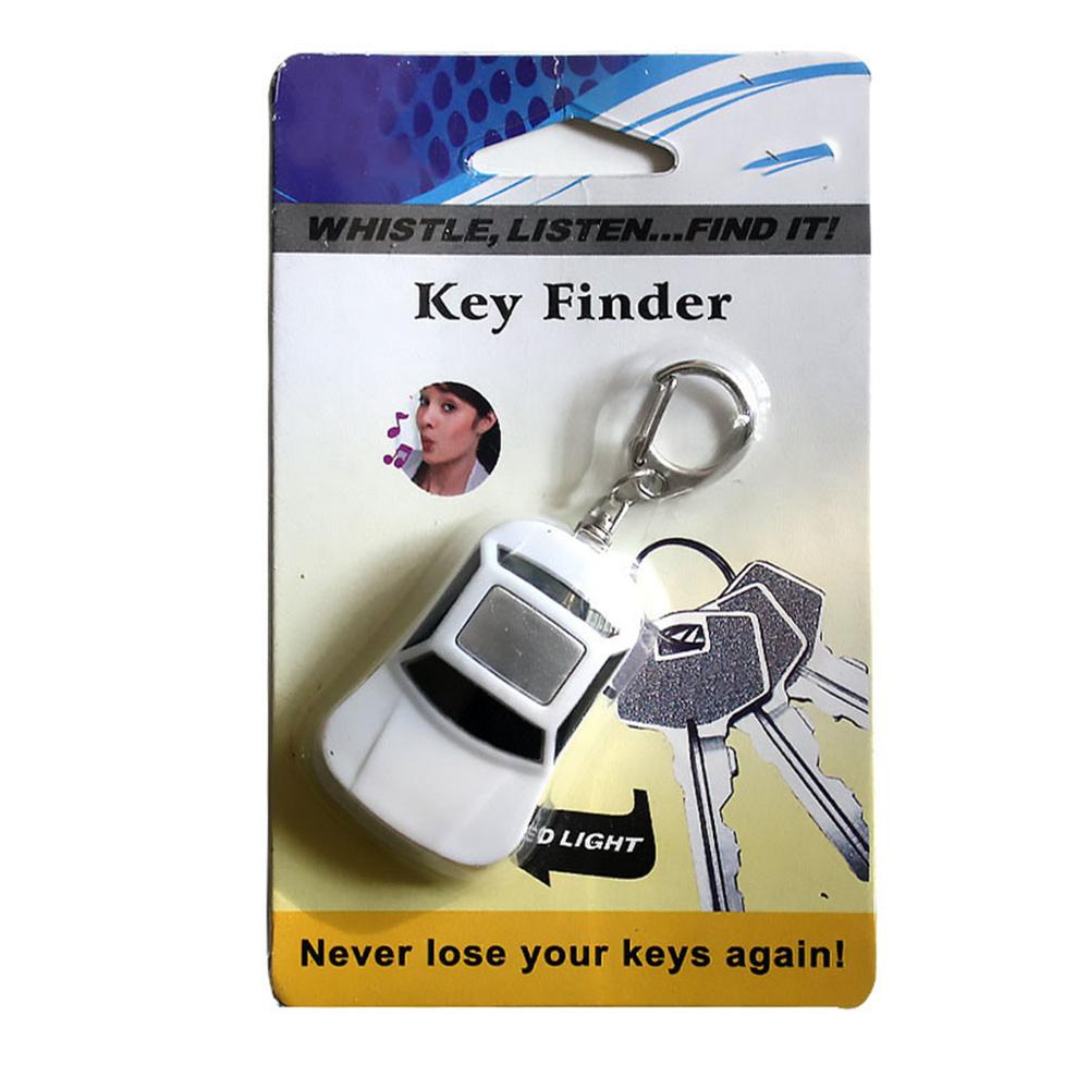 (q) bil form trådløs anti-tabt alarm nøgle finder locator nøglering fløjte lyd kontrol led lys nøgle finder: Militærgrøn