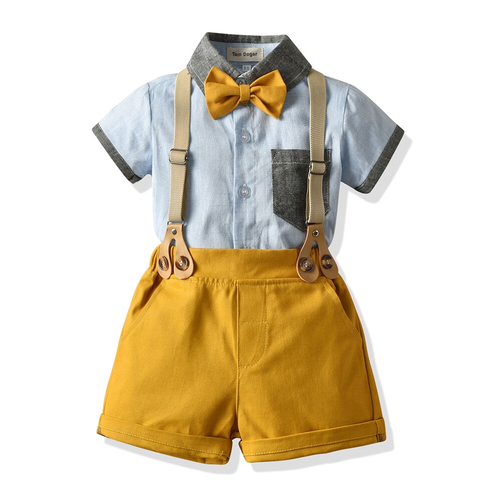 Moda menino roupas formais terno para 1-6 anos meninos terno conjunto festa de casamento verão crianças traje infantil menino roupas