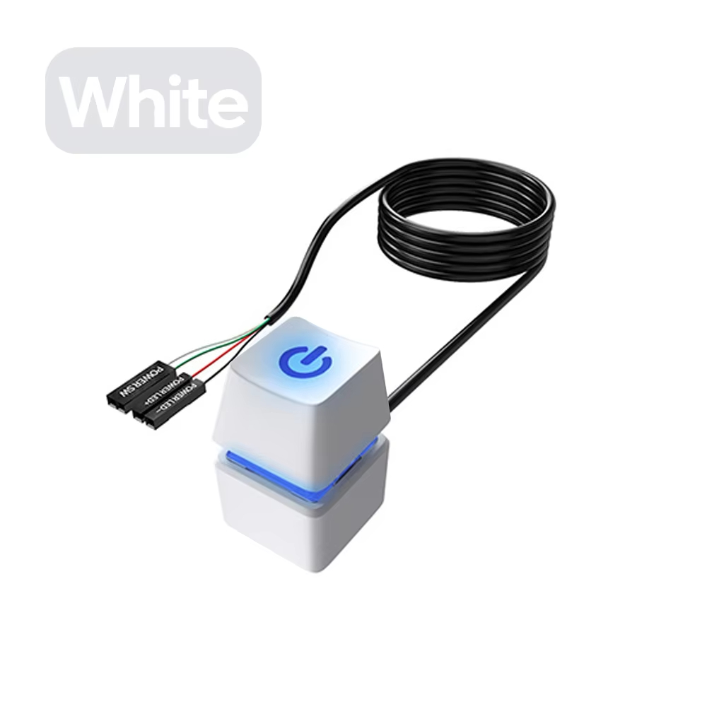 NNBILI-interruptor de escritorio para ordenador, luces LED, placa base de PC, botón de encendido/apagado de arranque externo, Cable de extensión de 2m para el hogar y la Oficina ﻿: Naranja