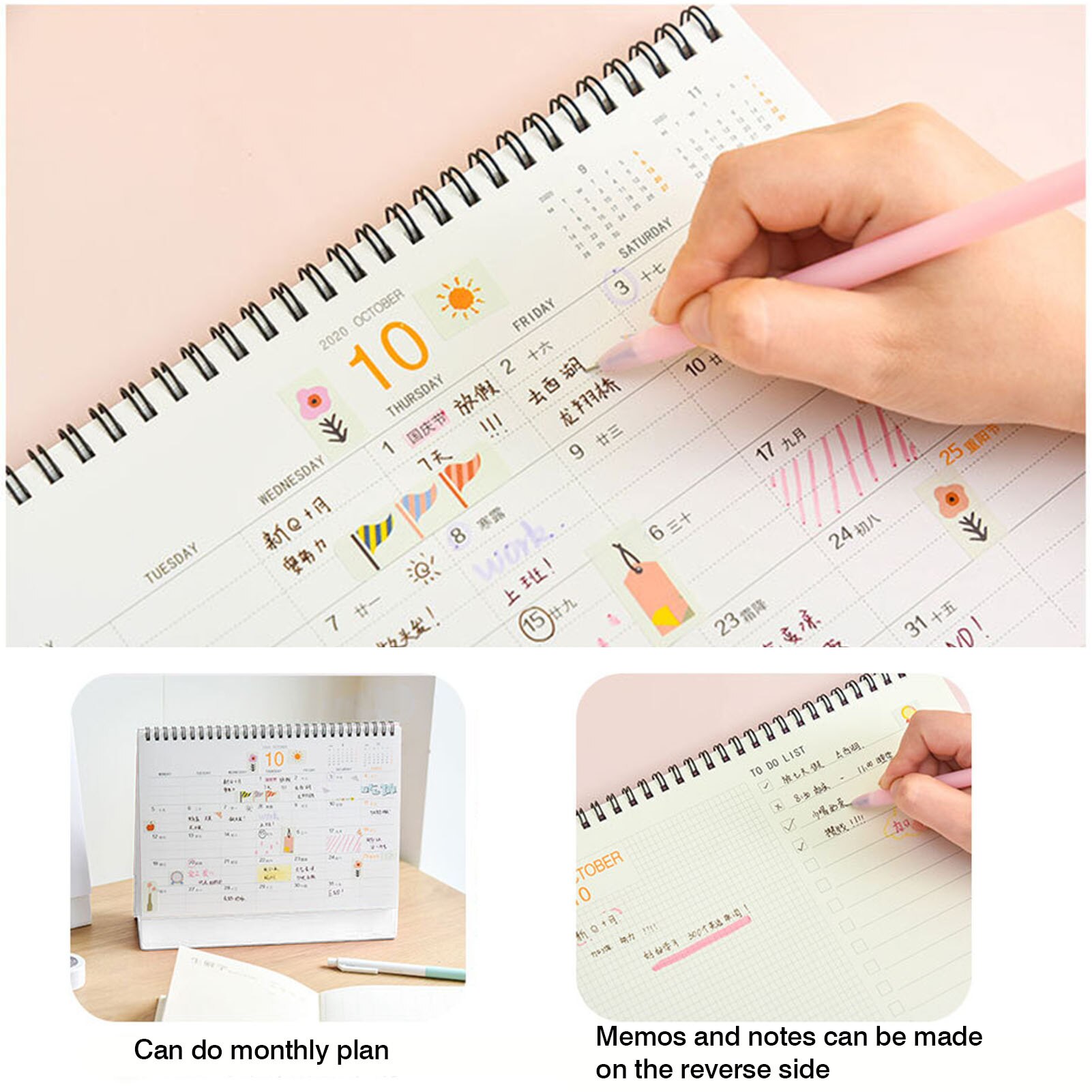 Desk Calendar Convenient Tearable Tool Home Decoration Desk Calendar Monthly Daily Planner For Office And Home