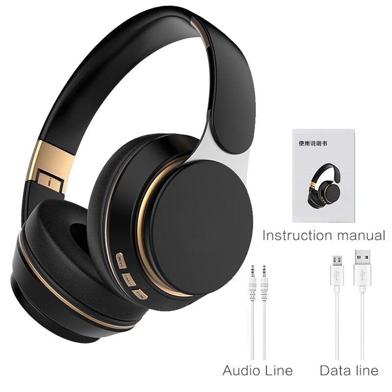 Xiaomi Headset Bluetooth Headset Sport Vouwen Intrekbare Computer Game All-Inclusive Headset Draadloze Bluetooth Met Fm Card: Black