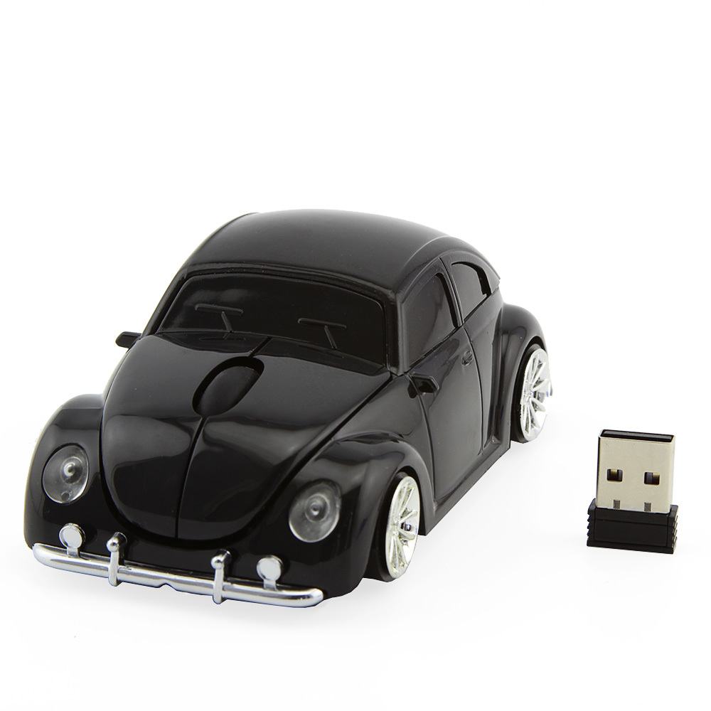 Chyi 2.4Ghz Auto Draadloze Muis Mini Auto Vorm Computer Muizen 1600 Dpi Optische Usb 3D Gaming Muis Met Muis pad Kit Voor Pc: Only Black Mouse