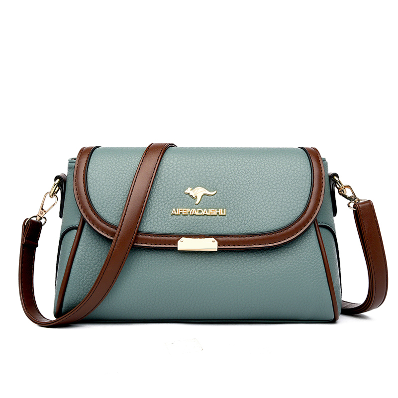 Effen Kleur Lederen Kleine Schoudertassen Voor Vrouwen 2024 Messenger Tassen Met Strapdesigner Crossbody Tas Sac Amain: Sky Blue