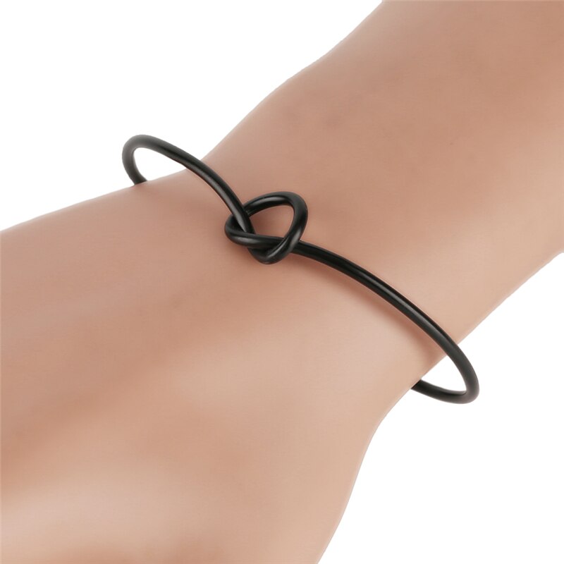 YISUYA Minimalisme Vrouwen Manchet Armbanden Bangle Geknoopt Hart Vorm Verzilverde Casual Charm Sieraden Valentijn Cadeau