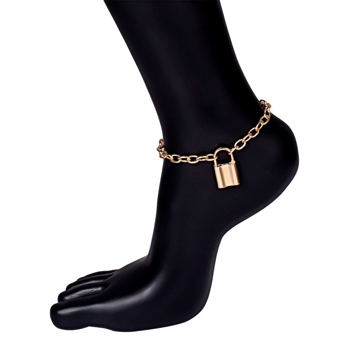 Ingemark Mode Lock Hanger Enkelbanden Voor Vrouwen Strand Barefoot Lover Hangslot Beste Armband Enkelband Voet Paar Sieraden