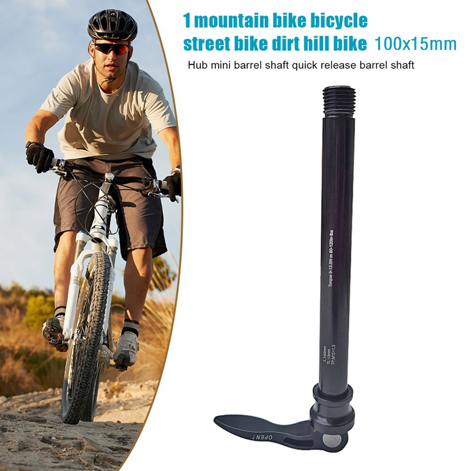 Road Bike Rear Thru Axle Release Hub Conversion Skewer Adapter for Bicycle