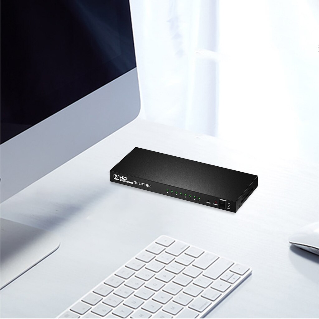 HDMI Splitter 1 Input 8 Output Out Extended Display 1080P/60HZ HDMI Display for Home Theater Office School Teaching