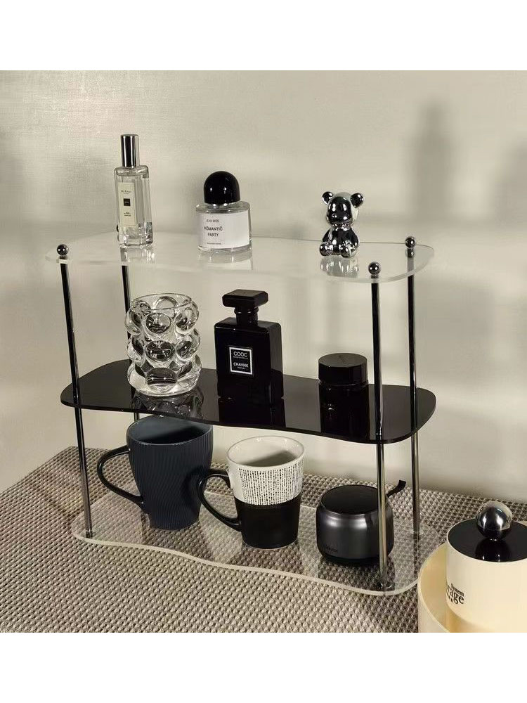 Rack de armazenamento de mesa acrílico de 3 camadas, suporte de exibição de copos de perfume e água, armazenamento de cosméticos, organizador de moldura de exibição de joias: Verde