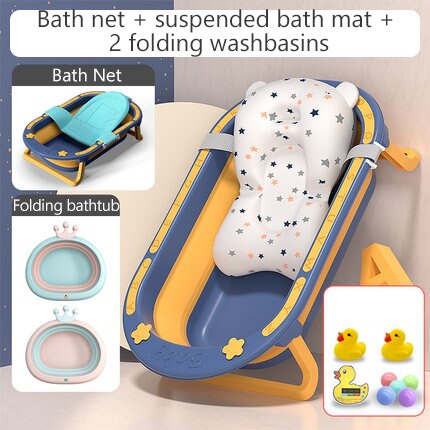 Antiderrapante dobrável portátil plástico pequeno da banheira do banho da criança da banheira do bebê antiderrapante com almofada do bebê por 0-5 anos