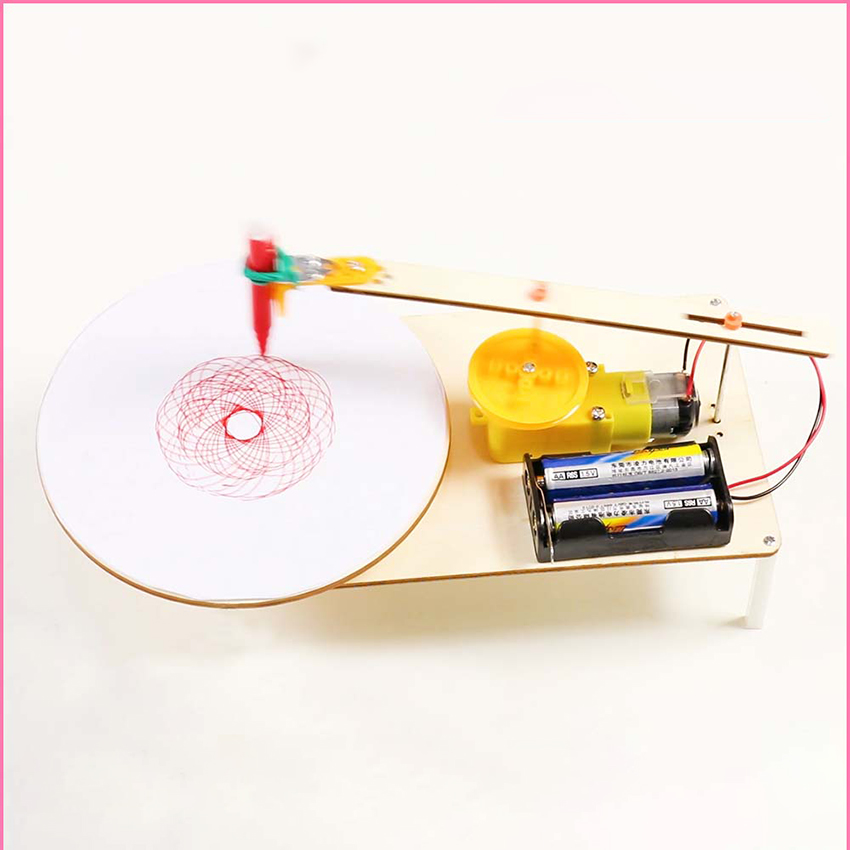 DIY Assembled Drawing Kit with 3 Colors Pen, Science Lab Experiments, DIY Electric Motor Educational Learning Scientific Tool