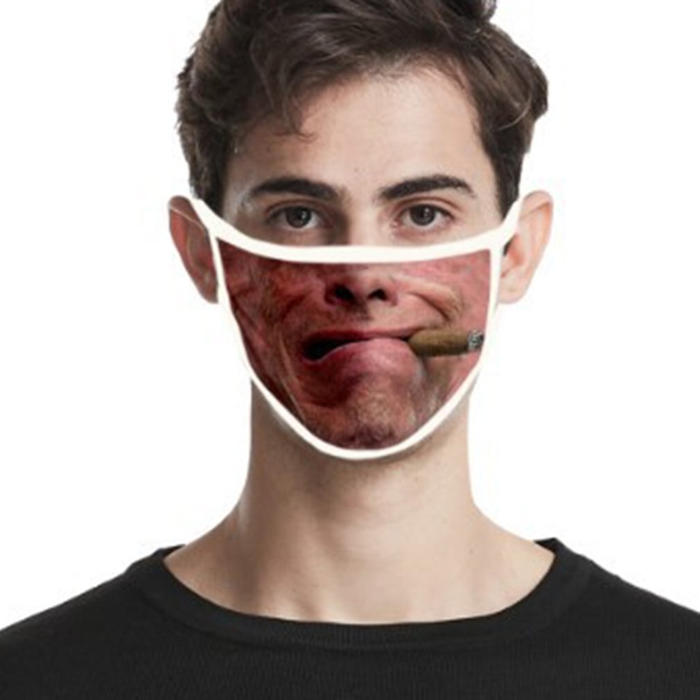 Funny Personality Facial Expressions Mask Dustproof Cotton Mask Men And Women Printed Mask Hanging Ear Mask