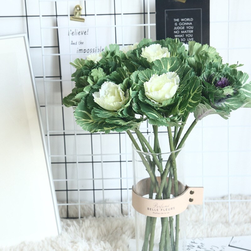 Fleur artificielle d'olive, branche de légumes, plat à chou pour décoration de maison, mur de maintien de fleurs et de plantes, 1 pièce