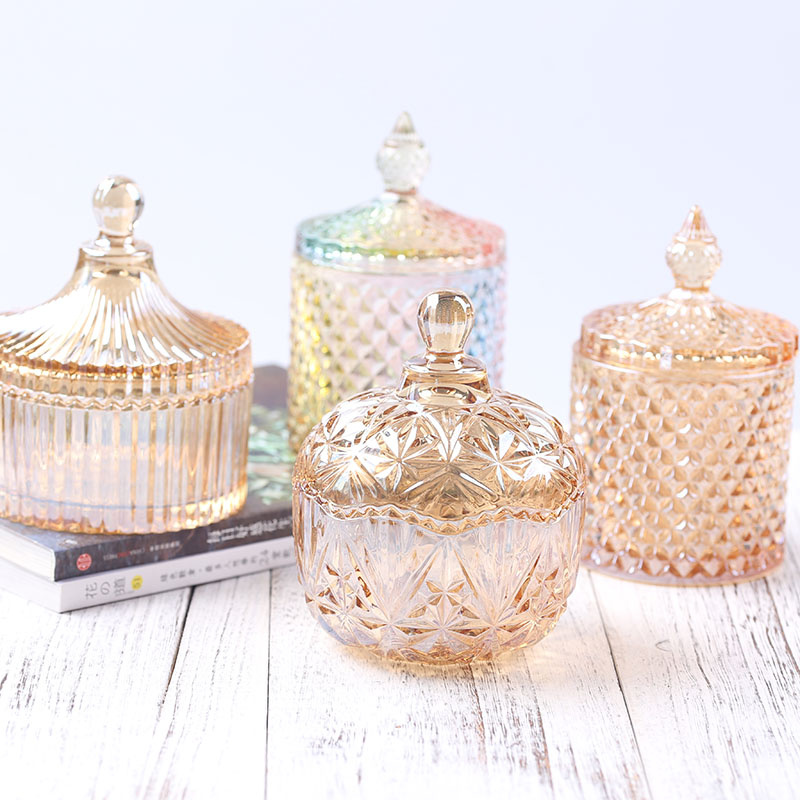 Crystal Glass Jar Tea Container Glass Cans Spice Jar Storage Jars Jewelry Storage