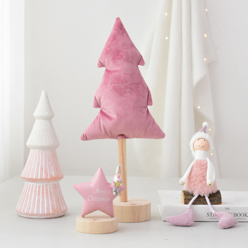 Árbol de Navidad de estilo nórdico de dibujos animados, estrellas, licores, rosa, decoración para habitación de niñas encantadora, adorno, de Navidad