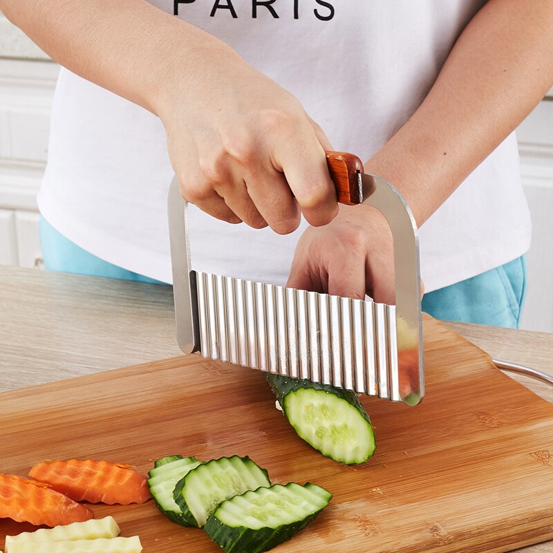 Stainless steel potato knife wave knife spiker slicer cutting machine cut French fries ripple knife cut fancy fries knife tools