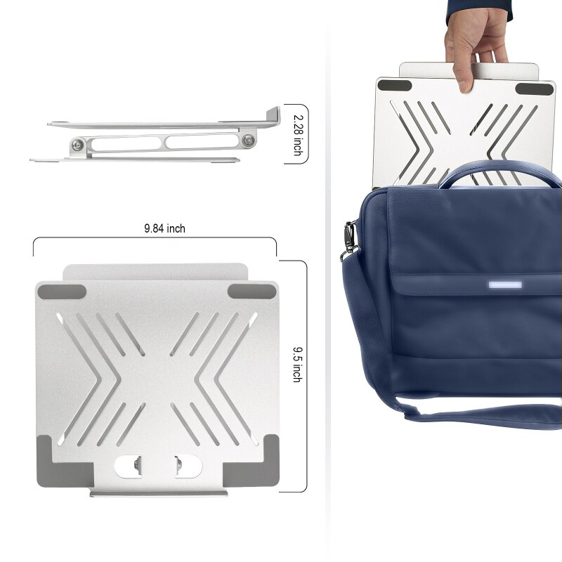 XX9A Aluminum Computer Riser Adjustable Height for Travel Home Office Prevents Computer from Overheating Lightweight
