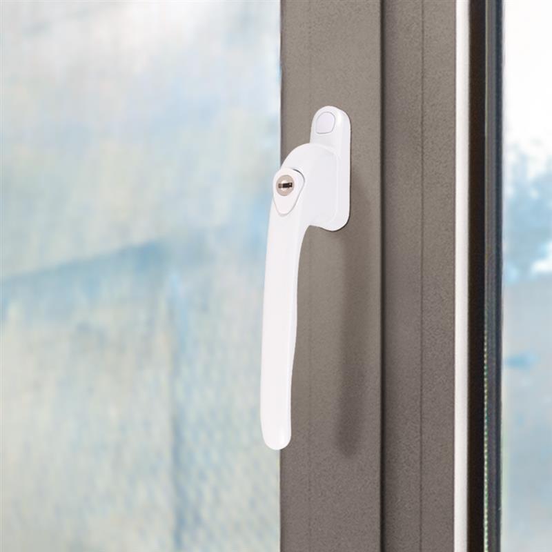 Hvid aluminiumslegering vindueshåndtag med låse universal dørhåndtag nøgellås til dobbeltrude hvide dørlåse