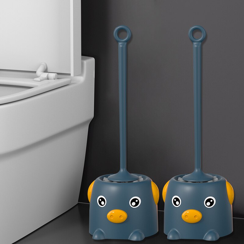 Thuis Toiletborstel Cleaner Kat Lange Handvat Platte Leuke Toiletborstel Kast Brosse Toilette Badkamer Accessoires: 2 pieces2