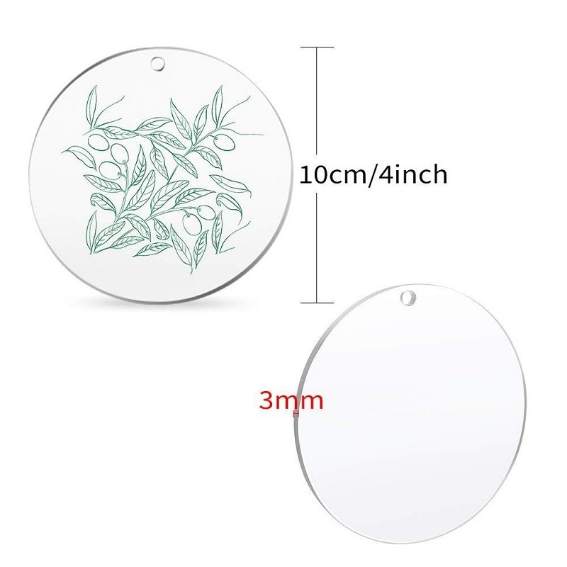 20/30/40PCS Round Clear Circle Acrylic Sheet Blank Acrylic Clear Plastic Disc for Children DIY Painted Art Project 2/3mm Thick