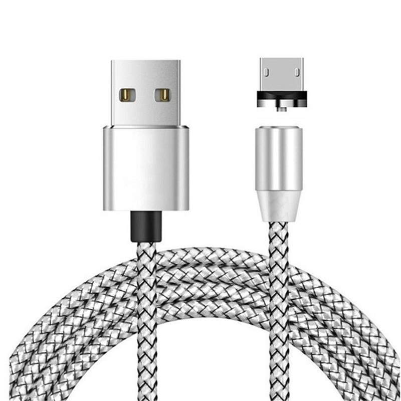 Snel opladen micro usb type c magneet telefoon oplaadkabel voor samsung galaxy  a20 a20e a30 a40 j4 j6 a6 a8 plus  a7 a9: Zilver / Voor micro-usb