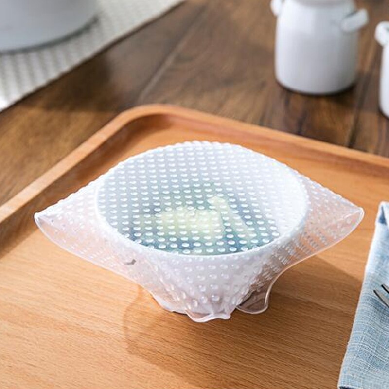 Reusable Silicone Wrap Seal Food Fresh Keeping Wrap Lid Cover Stretch Vacuum Food Wrap Bowl Cover Home Kitchen Tools