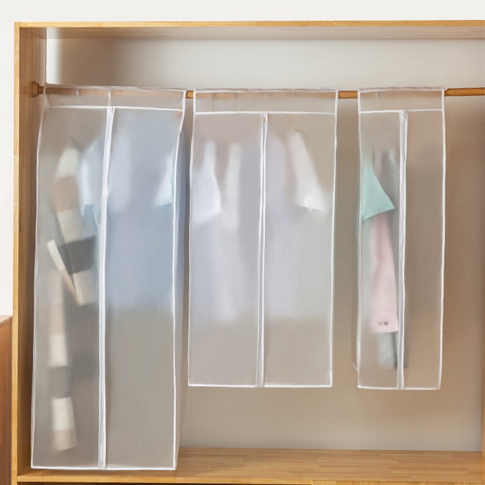 3D Zipper Dust Clothes Cover Clothes Storage Wardrobe Suit Bags Closet Hangers Case Clothing Cover Dust Bag Hanging Organizer 1P