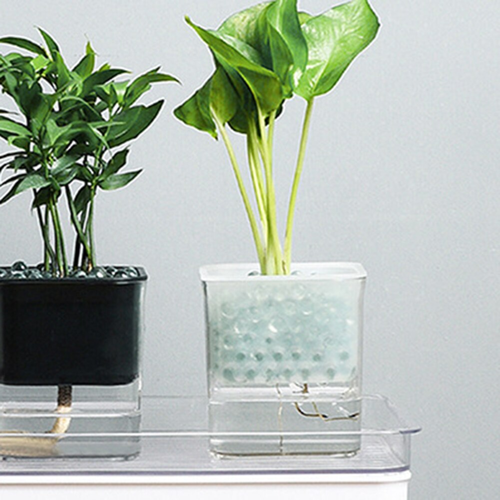 Household Flower Pot Transparent Automatic Watering Device Home Office Plastic Automatic Water Absorption Bonsai