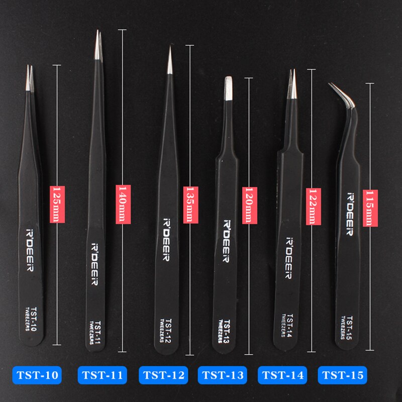 6 Stks/partij Roestvrijstalen Pincet Verlengen Super Sharp Super Hardheid Computer Mobiele Telefoon Reparatie Pincet Handgereedschap