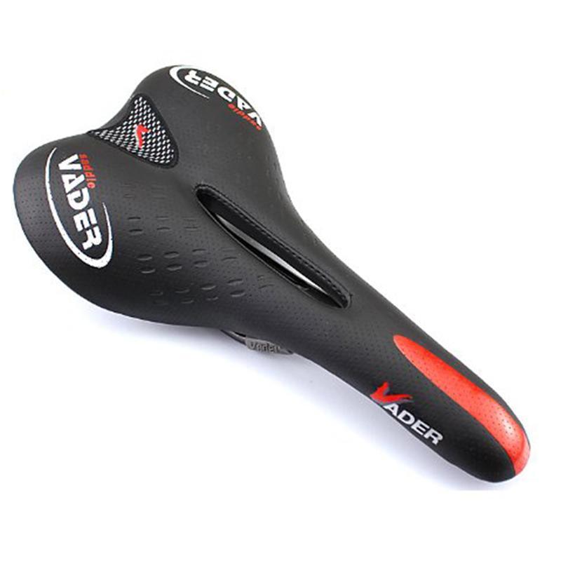 Banco de ciclismo vader branco e preto, banco de bicicleta para estrada mtb, mulheres e homens à prova d'água, couro pu confortável: Preto