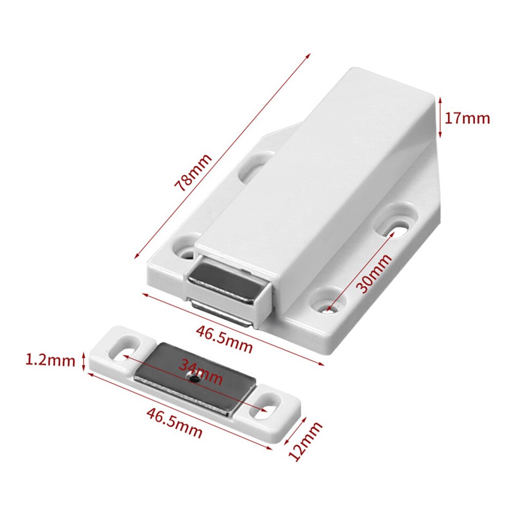 Invisibility Cabinet Catches Push to Open Magnetic Door Drawer Closet Catch Touch Latch Closet Push Opening Hardware: white