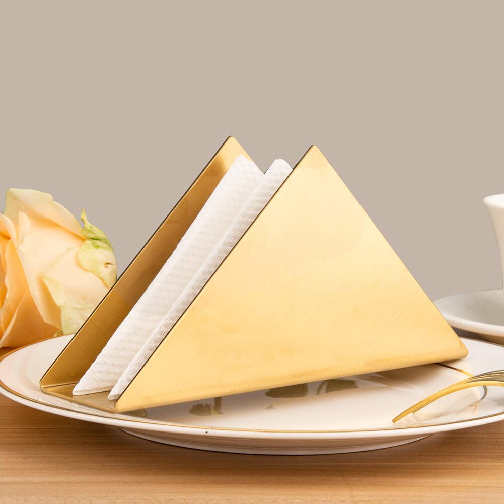 Stainless Steel Triangle Napkin Holder Restaurant Hotel Table Storage Decor Kitchen Accessories Napkin Tissue Holder Dispenser