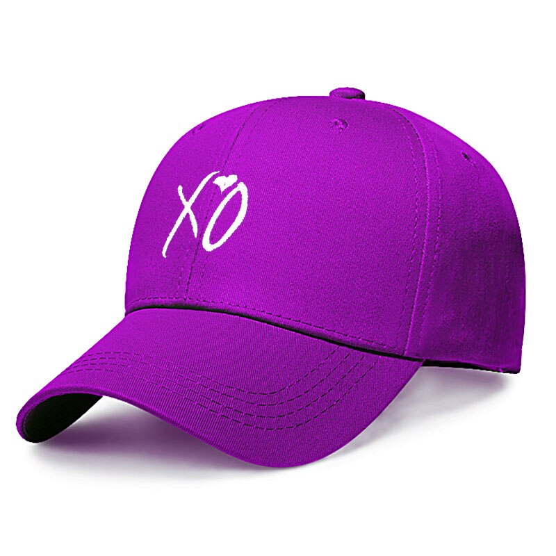 Gorros de béisbol con bordado para hombre y mujer, gorra de béisbol con bordado de XO, Snapback Weeknd para hombre y papá, gorra de skateboard de calle: Púrpura