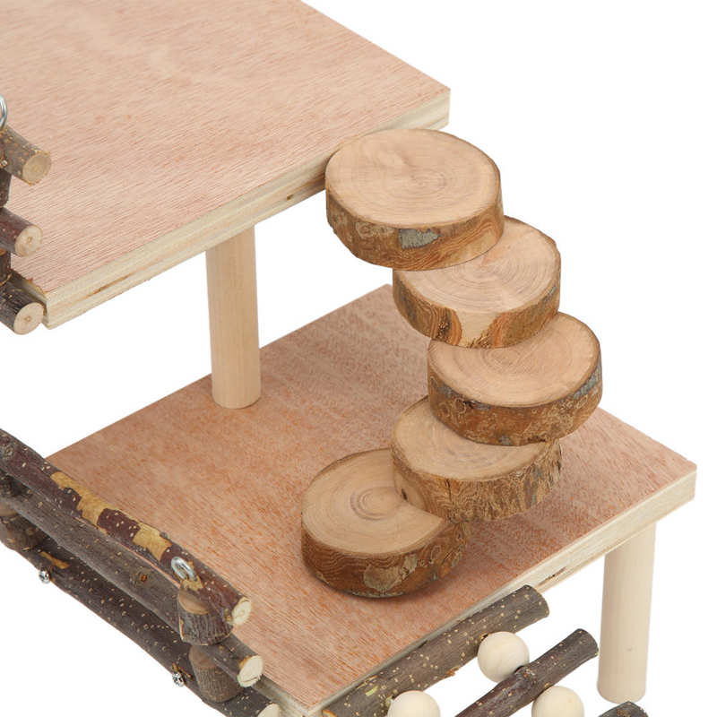 Hamster Wooden Playground Small Pet Wooden Platform 2 Layer for Hamster