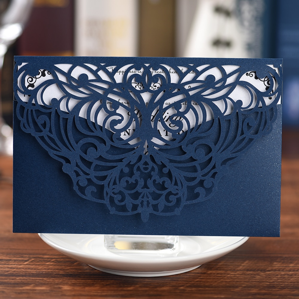 20Pcs Wedding Invitation Cards Pearl Paper Invitation Cards for Wedding Invitation Holder Wedding Birthday Anniversary Supplies