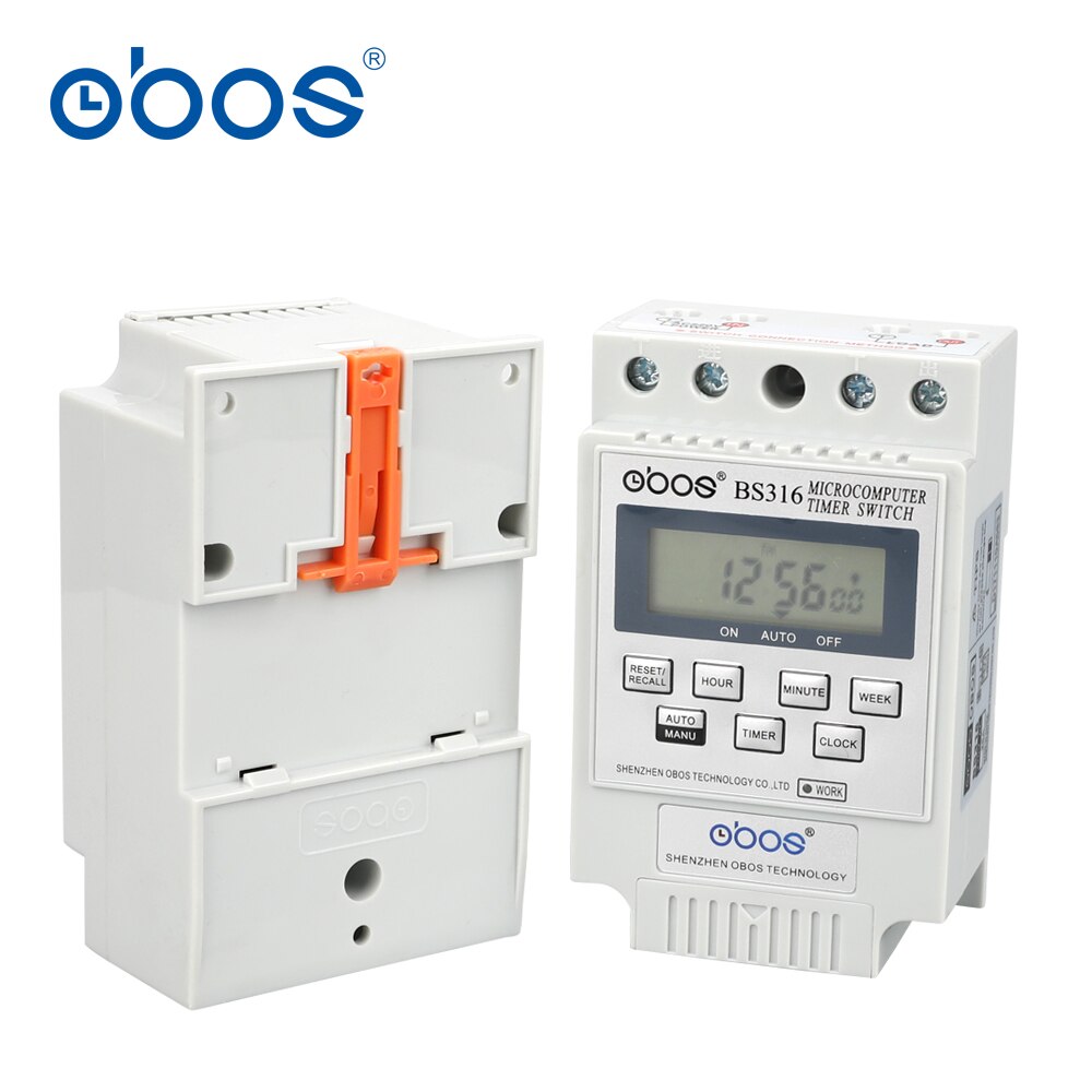 230v 240v 25a digital timer din tid timer digital med tider på/av tid inställd ringde 1m-168h per dag / veckovis drift video