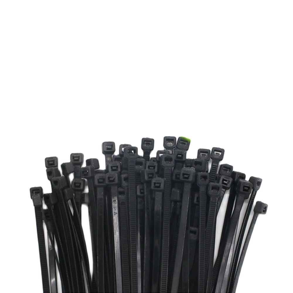 50 Stuks Zwart Nylon Zelfsluitende Kabelbinders Anti-Corrosieve Plastic Draad Bandjes 4.8*400/7.6*400/4.6*300/4*500Mm