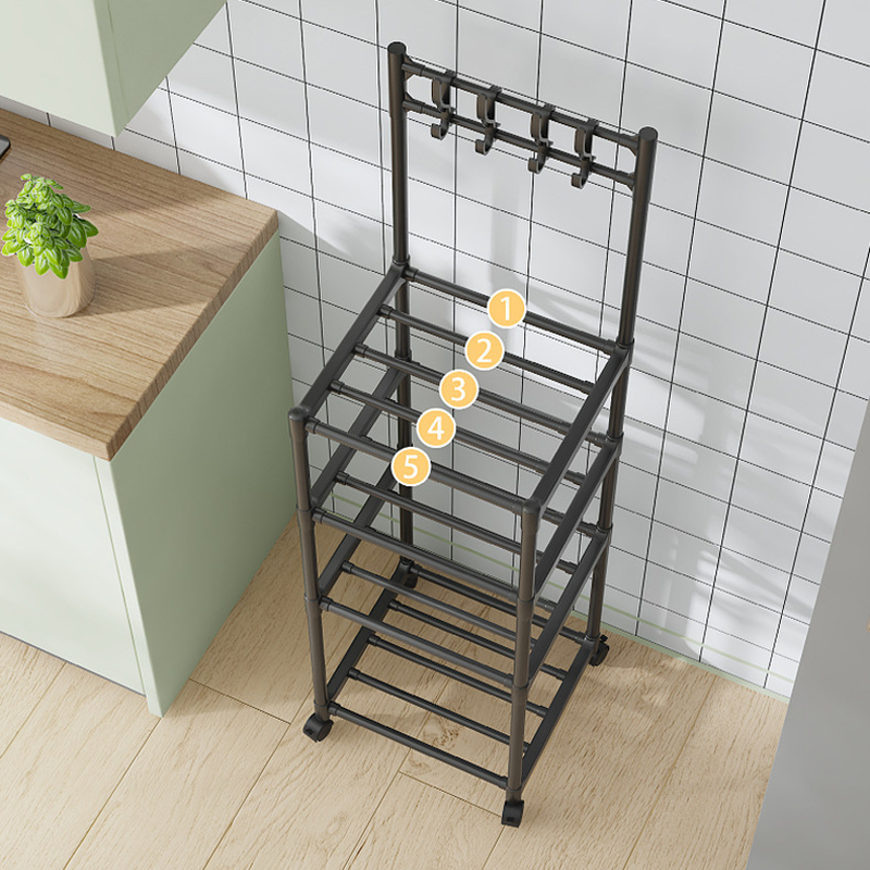 Kitchen Storage Rack Microwave Oven Pot Organizer Rolling Large Capacity Oven Rack Microwave Oven Shelves Standing Storage Shelf