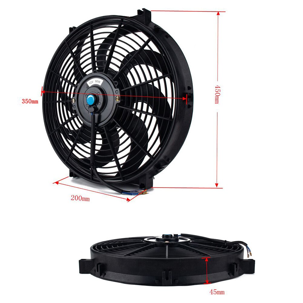 Universal 14 inch Radiator Cooling Fan with Thermostat Wiring Switch Relay Kit Electric Cooling Radiator Fan