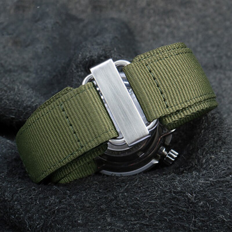 Velcro en Nylon bracelet de montre, robuste, 24mm, adapté pour l'extérieur p-an-rai B & R, nylon bracelet de montre