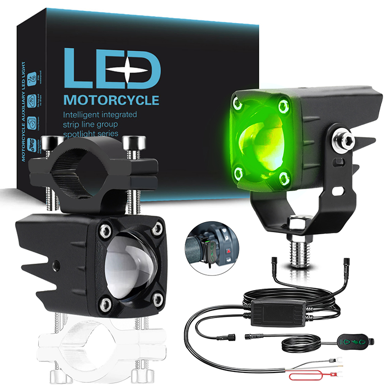 Motorsykkel led-tåkelys 120w 18000lm 6 lysmoduser led-ekstralys kompatible med traktor, lastebil, atv, utv, suv: Grønn