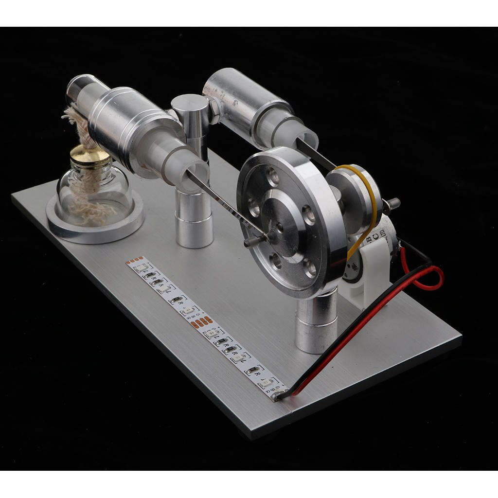 Stirling Engine Electricity Generator Model With Colorful LED Lights (M15A)