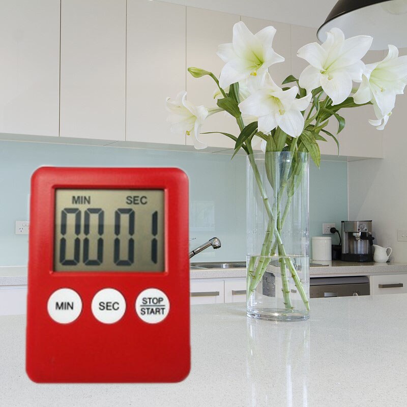 1PCS Magnet Digital Kitchen Cooking Timers LCD Screen Kitchen Timer Square Digital Timer Count Up Countdown Alarm Droshipping