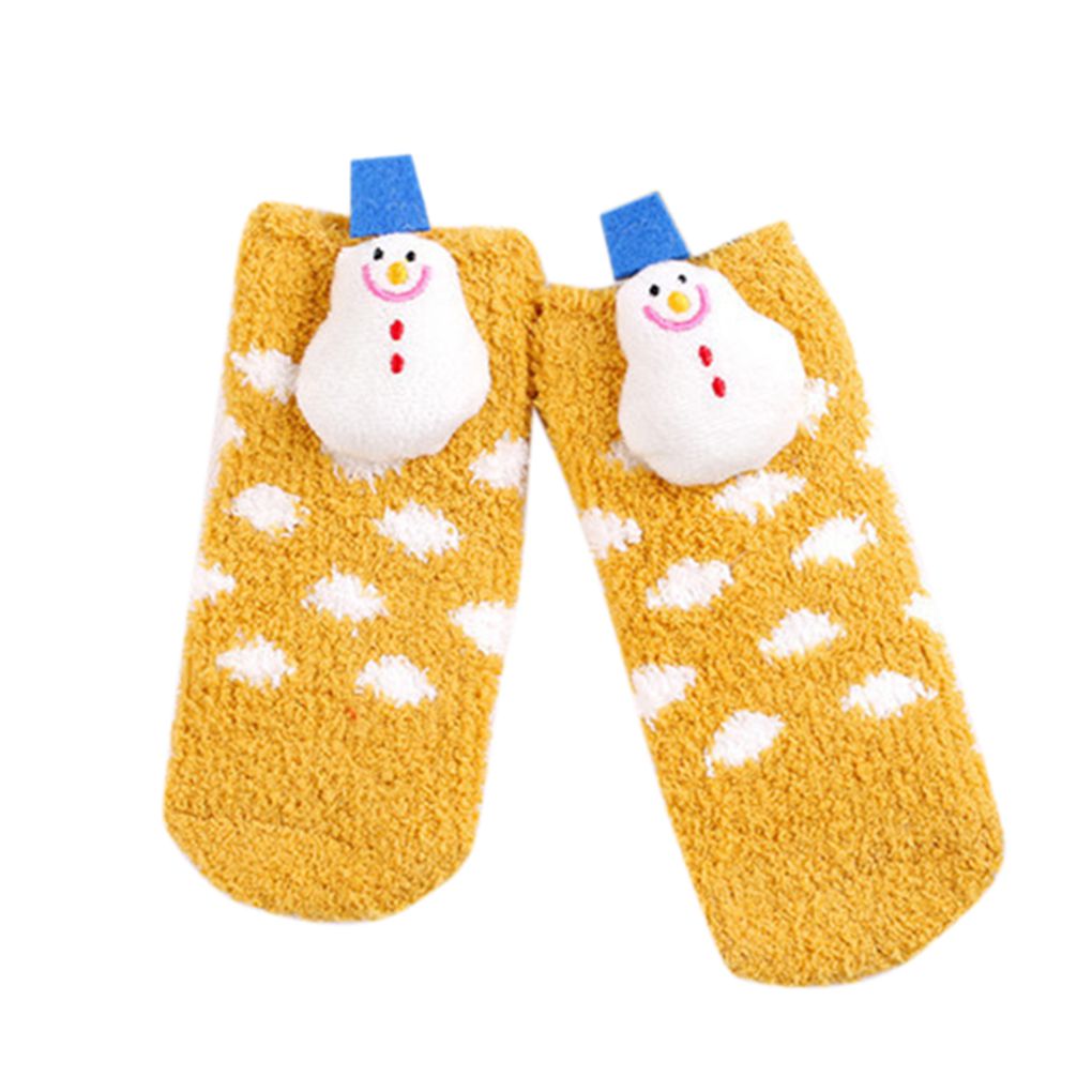 Volwassenen Kids Ouder-kind Nakomelingen Warme Kerst Stijl Sokken Polyester Cartoon Anti-Slip Stereo Pop Vloer Sokken knie Hoge: Adult-1