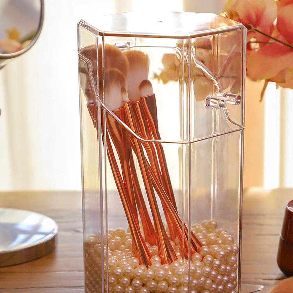 Doorzichtige stofdichte cosmetische make-upkwasten opbergdoos houder bureau organizer transparante cosmetische make-up organizer kwastenhouder