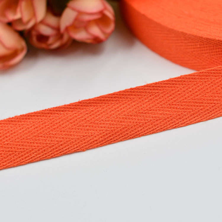 45M Meetee 2cm Herringbone Pattern Cotton Webbing Tape High Tenacity Bag Lable Ribbons Sewing Tapes Bias Binding DIY Accessories: Orange