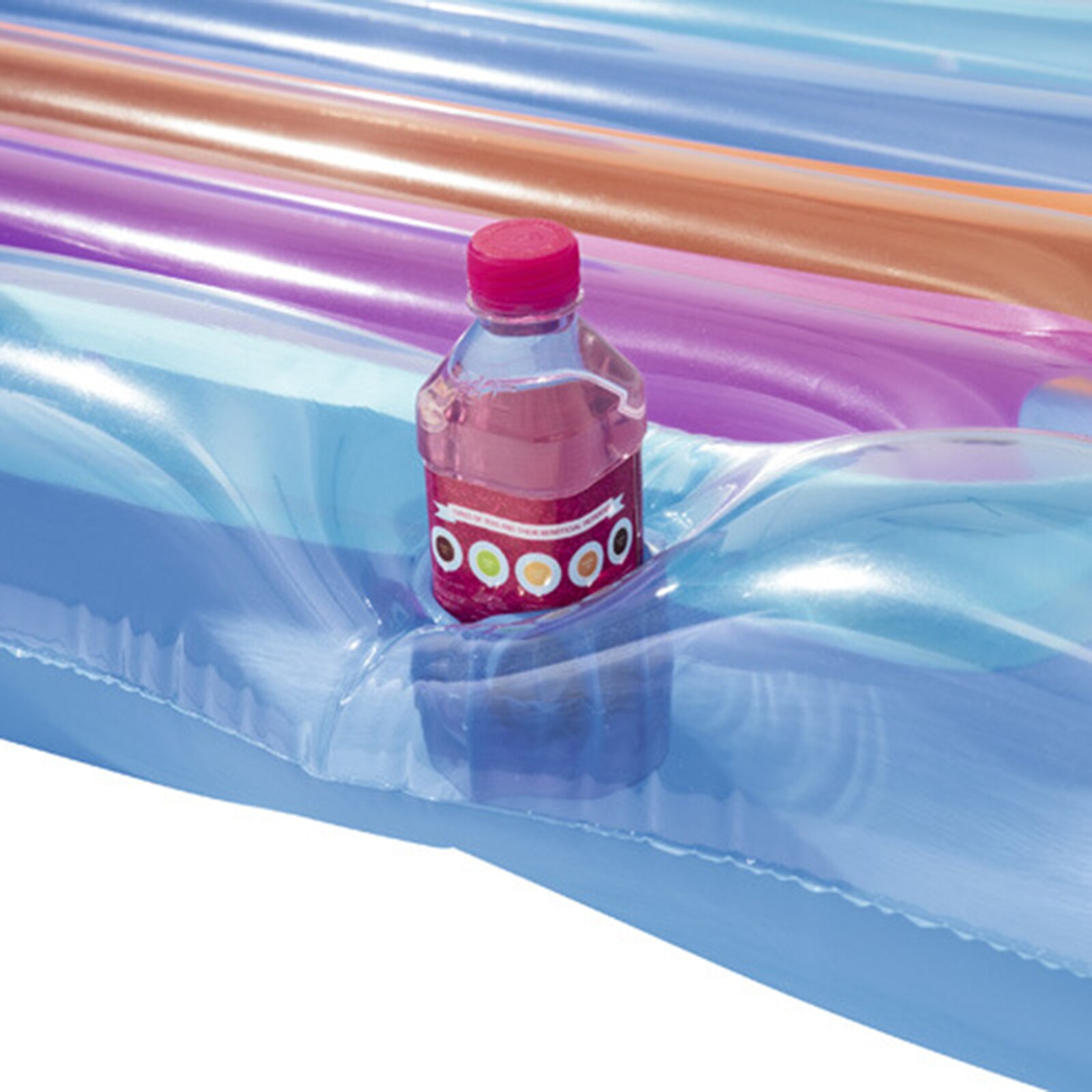 Opblaasbare Drijvende Rij Zomer Strand Zwemmen Luchtbed Zwembad Bed Fauteuil Met Bekerhouder Chaise Lounge Voor Water Party
