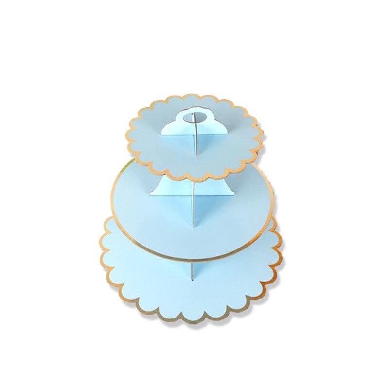 Disposable 3 Tier Paper Cake Stand Afternoon Tea Wedding Party Plates Tableware Sweets Tray Dinner Display Bakeware Cake Rack