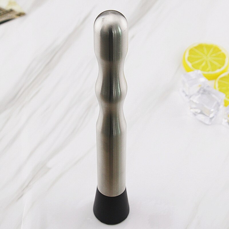 22.5cm Stable Antiskid Bar Cocktail Muddler Mojito Stainless Steel Bar Mixer Barware Drink Fruit Muddler Crushed Ice Bar Tools