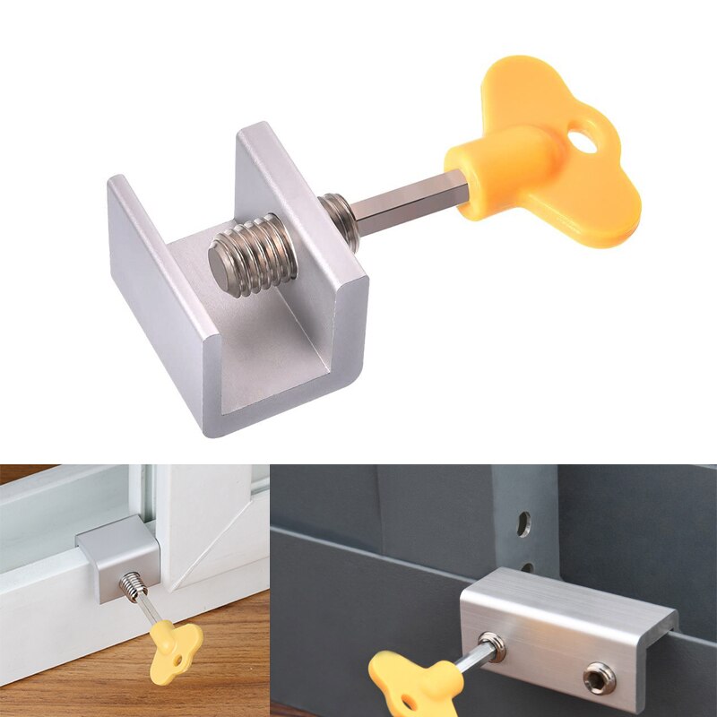 1/4/6 Sets Window Locks Window Door Frame Security Locks with Key Heavy Duty Aluminum Alloy Sliding Window Stops for Home Office