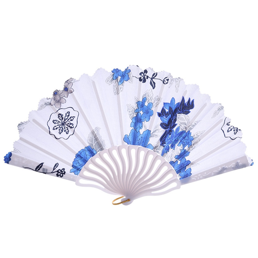 Vintage Vouwen Hand Held Bloem Fan Chinese Dance Party Pocket Bruiloft Kleurrijke Home Decoratie Ornamenten